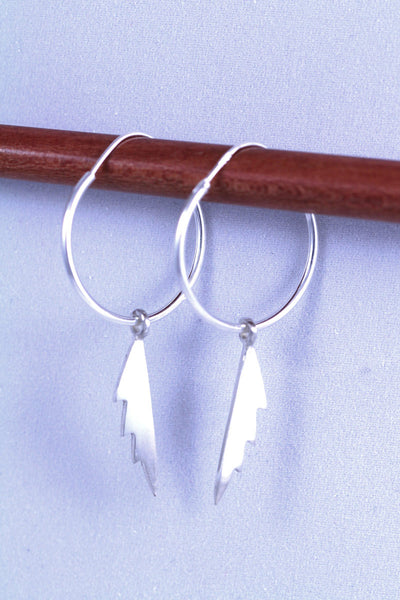 Jagged Feather Hoop Earring